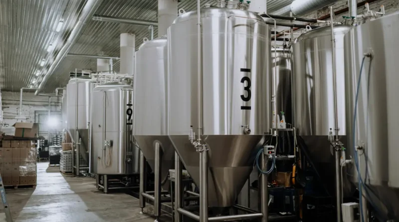 Stainless Steel and Black Industrial Machine